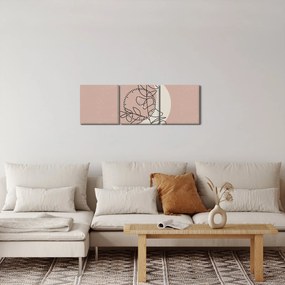 Obraz - Boho leaves N⁰2 (z zegarem) (90x30 cm)