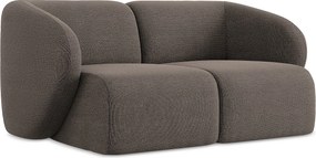 Modułowa sofa 2-osobowa - z tkaniny bouclé - czekoladowy - LANI
