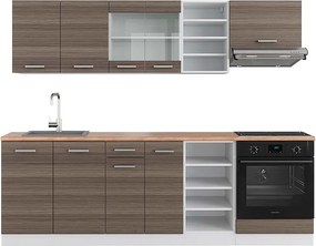 Zabudowa kuchenna szlachetny szary/biały 240x60x81.6 r-line