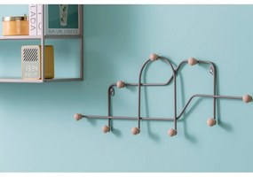 Szary metalowy wieszak ścienny 71 cm Maze – PT LIVING