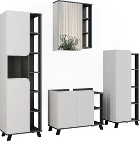 Zestaw mebli łazienkowych antracyt/biały 80x35x65 karen