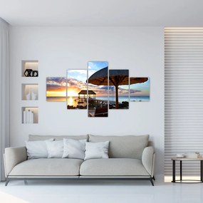 Obraz - Zachód słońca na Mauritiusie (125x70 cm)