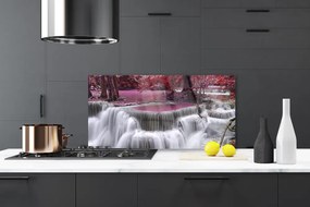 Szkło Ozdobne do Kuchni Wodospad W Ukrytym Lesie