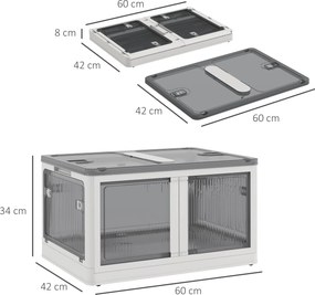 HOMCOM Pojemnik na przechowywanie 69L z kółkami Skrzynia z dostępem z 5 stron Biała przestrzeń magazynowa | Aosom PL