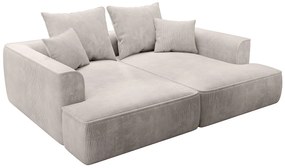 Kanapa 3-osobowa z głębokim siedziskiem i beżową sztruksową tapicerką - PINETA