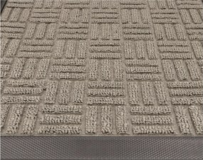 Wycieraczka 45x75 cm oliwkowa materiałowa z gumowym spodem i krawędziami