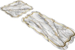 Szare/w kolorze złota dywaniki łazienkowe zestaw 2 szt. 60x100 cm – Foutastic