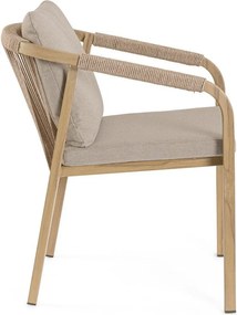 Metalowe krzesło ogrodowe w naturalnym kolorze Kalimera – Bizzotto