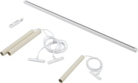 Nowoczesny system oświetlenia szynowego z 3 lampami wiszącymi w kolorze beżowym i białym, jednofazowy - Slimline Keno