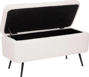 Pufa ze schowkiem, tapicerowana z efektem boucle, 100 x 40 x 48,5 cm