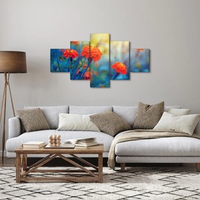Obraz - Pomarańczowe kwiaty (125x70 cm)