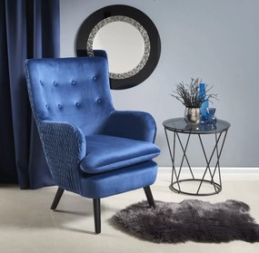 Fotel RAVEL VELVET granatowy HALMAR