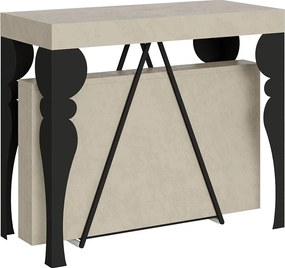 Konsola rozkładana 90x40/196 cm Riza Small kaszmir rama w kolorze antracytu