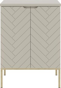 Szafka pod umywalkę nablatową Aspen 09, cashmere/złoty, 60 cm - zestaw 1