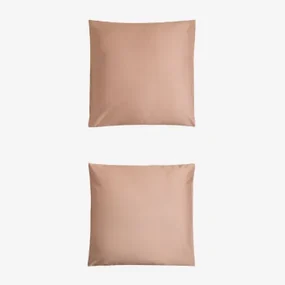 Zestaw 2 Satynowych Poszewek Na Poduszki Sampras O Gramaturze 300 Nitek Toasted Almond & 60 X 60 Cm - Sklum