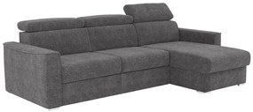 Kanapa narożna dwustronna rozkładana typu express  w tkaninie typu szenil w kolorze antracytowym – Powierzchnia spania z szerokimi listwami 160 cm – Materac 14 cm VIZIR.