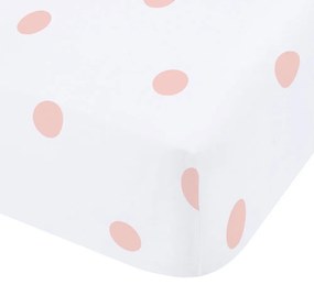 Białe/różowe flanelowe prześcieradło z gumką 135x190 cm Polka Dot – Catherine Lansfield