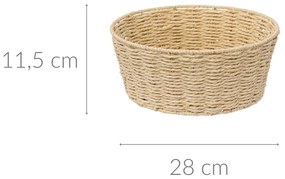 Koszyk na owoce Kord, okrągły, pleciony, Ø 28 cm