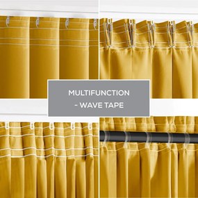 Żółta zaciemniająca zasłona termiczna 140x245 cm Pleat – Restilo
