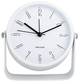 Karlsson  5989WH designerski budzik biały,średnica 12 cm