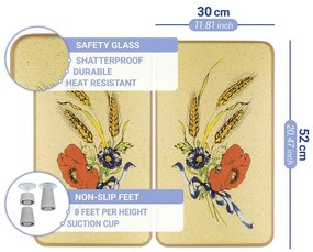 Szklane płyty ochronne na kuchenkę zestaw 2 szt. 52x30 cm Corn-Flowers – Maximex