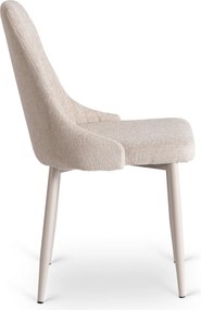 Zestaw Stół Rozkładany LUIGI 160-240 cm Szary Marmur/Kaszmir i 4 Krzesła TORINO Kremowe Nowoczesne