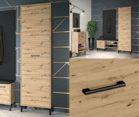 Jednodrzwiowa szafa do przedpokoju Nevio 01, dąb artisan