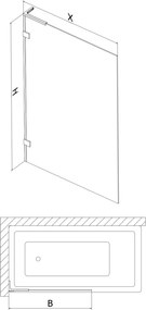 Mexen Lunar L parawan nawannowy 1-skrzydłowy 70 x 150 cm, transparent, złoty szczotkowany - 897L-070-000-55-00