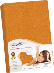 Bellatex Prześcieradło frotte Kamilka pomarańczowy, 160 x 200 cm