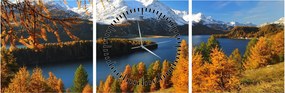 Obraz - Jesień w Alpach (z zegarem) (90x30 cm)
