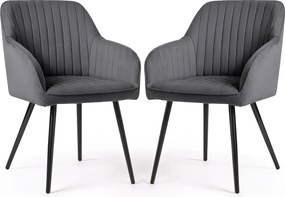 Zestaw 2 grafitowych krzeseł pikowanych C3-W67