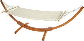 Hamak ze stelażem MCW-J46, brązowy, kremowo-biały mat