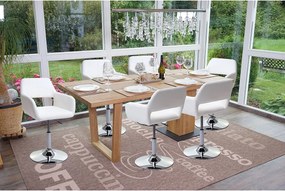 Krzesło do jadalni MCW-A50 III (zestaw 6 sztuk),  biały, chromowana podstawa