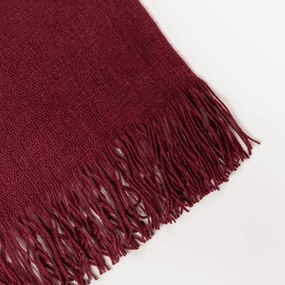 Koc FINNS ombre miękki burgundowy z frędzlami 130x170cm HOMLA