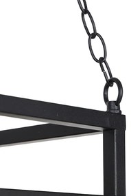 Industrialna lampa wisząca czarna z drewnem 5-świateł - ShelfPrzemysłowy Oswietlenie wewnetrzne