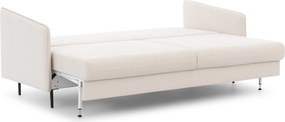 Kanapa z funkcją spania Taila - beżowa plecionka Loft 01 / czarne nogi