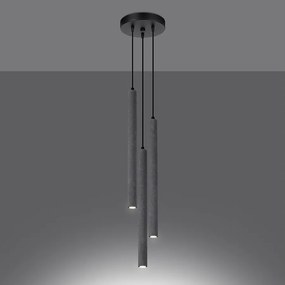 Lampy wiszące nowoczesny Brill, beton - 3 źródło światła 3000K - L.19.5 x H.115 cm - szary