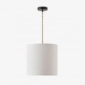 Lampa Sufitowa Wisząca Z Tkaniny Arlina Miel - Czarna & Arlina Biała Ø30 Cm - ↑30 Cm - Sklum