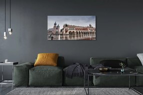 Zdjęcie na płótnie Deszczowy Kraków: Sukiennice i Kościół