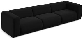 Czarna aksamitna sofa 319 cm Ekahi – Makamii