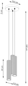 Potrójna lampa wisząca taupe  B6-K61