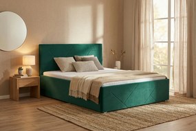 Łóżko TONY 140x200 cm Turkusowy Z materacem