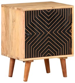 Drewniana szafka nocna z czarnym frontem W6-G97