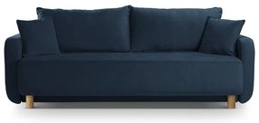 Ciemnoniebieska rozkładana sofa ze schowkiem 231 cm Elen – Micadoni