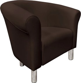 Fotel Milo tkanina Eko-skóra elegancki fotel do salonu i gabinetu : Kolor nogi - Chrom, Kolor tkaniny - EKO-SKÓRA - 19D, Wysokość nogi - 15 cm