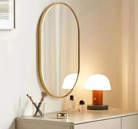 Złote ścienne lustro owalne 80x40 cm K4-T12