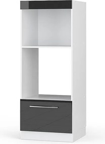 Szafka do mikrofalówki antracyt wysoki połysk 60x58.1x153.6 fame-line