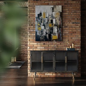 Obraz z ręcznie malowanymi elementami 70x100 cm Cityscape – Styler