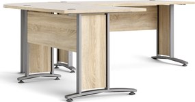 Biurko narożne Prima dąb sonoma 200x200 szare nogi