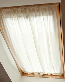 Zasłonka na okno dachowe kolor kremowy tkanina półprzezroczysta, strukturalna